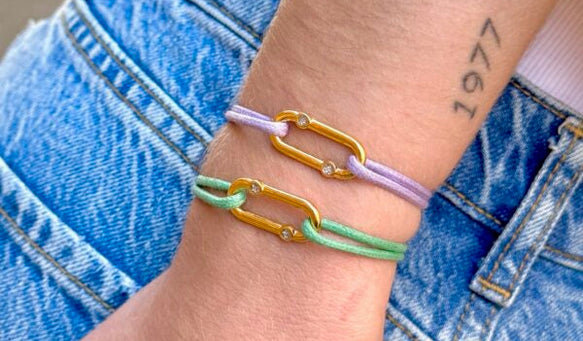 Le bracelet Ricky strass cordon coloré 