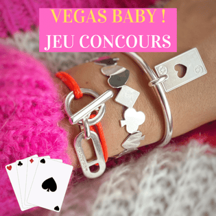 Bracelet argent cordon orange jonc Vegas 