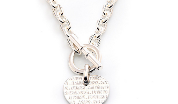 collier pendentif coeur je t'aime 