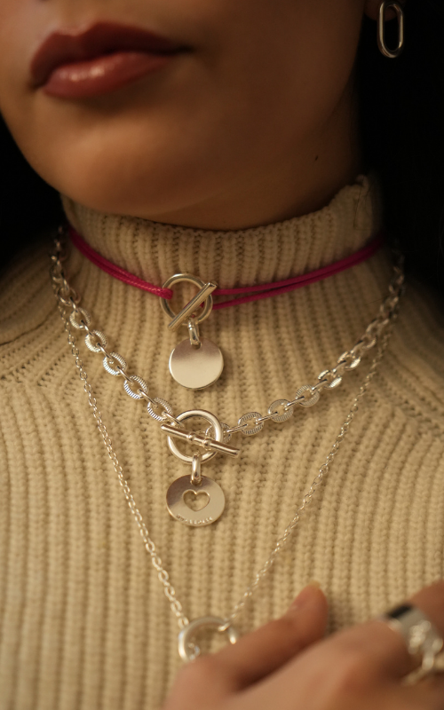 Collier Attache Médaille argenté