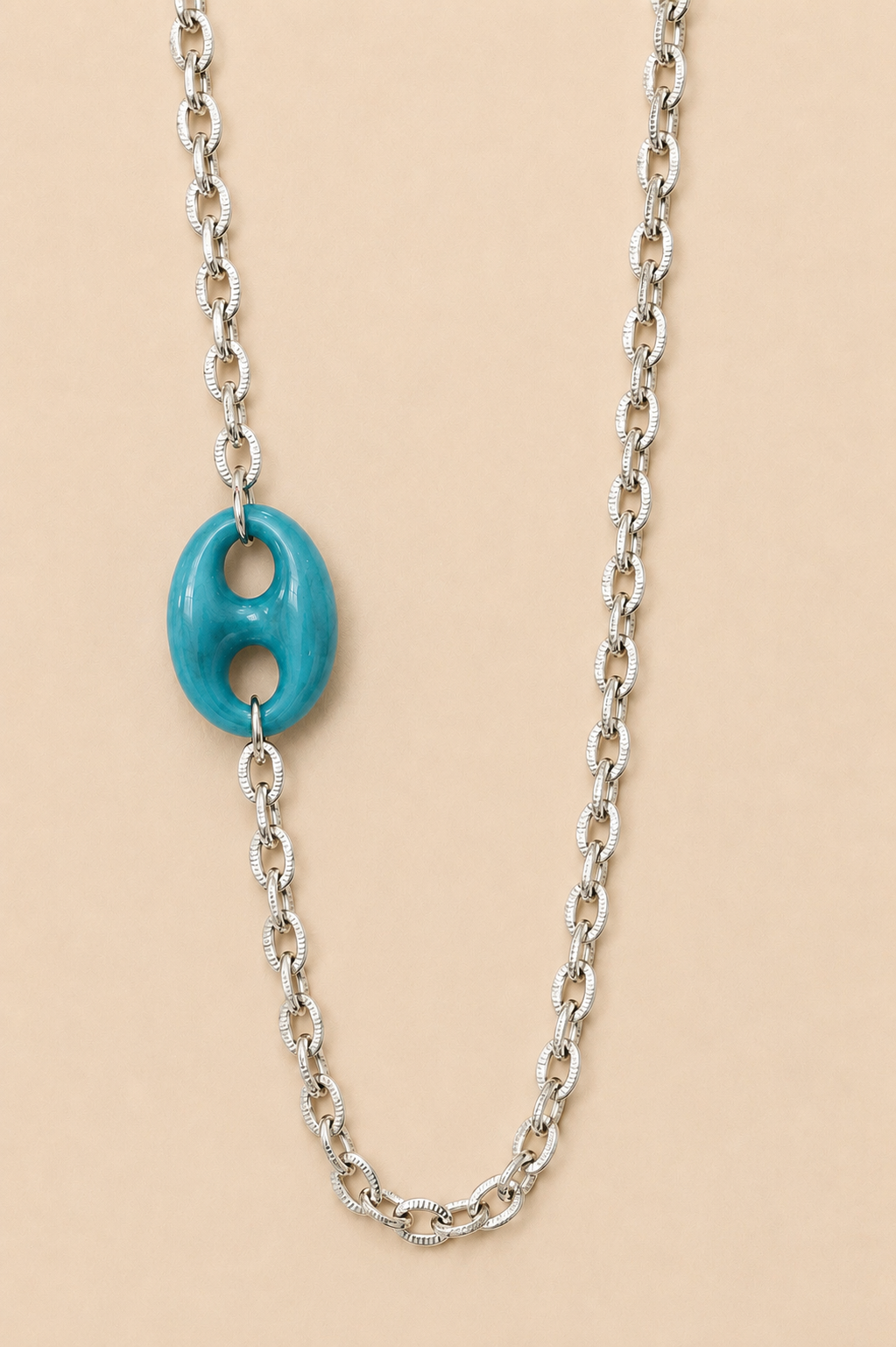 Collier long grain de café coloré