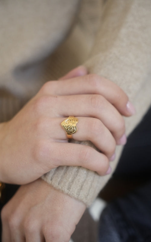 La bague Coeur Sauvage en version dorée.