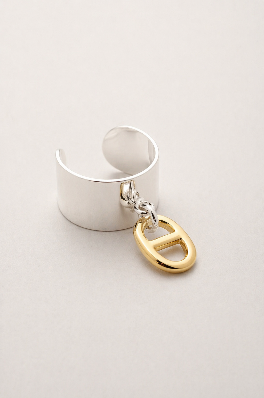Bague petite Maille dorée et argentée