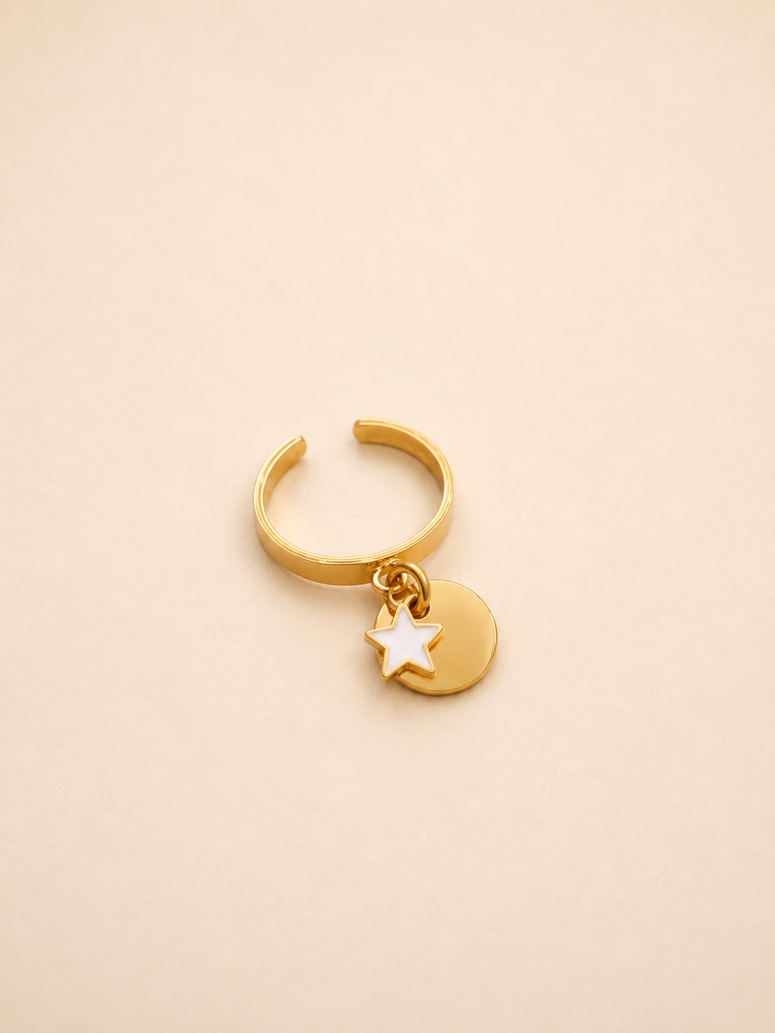 Bague médaille Star dorée