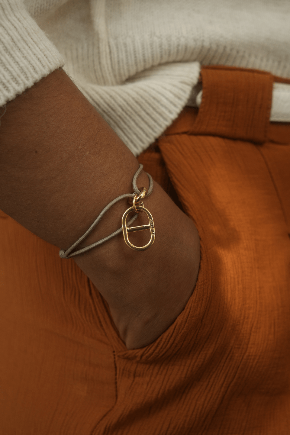 Bracelet Liv pendentif maille doré