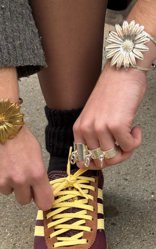 Manchette fleur argentée Alba