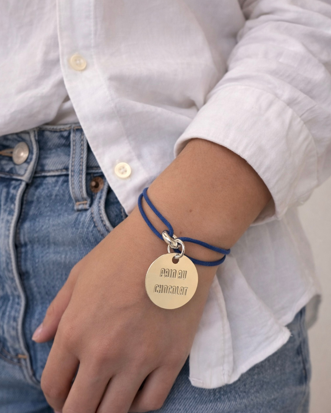 Bracelet Liv médaille pain au chocolat