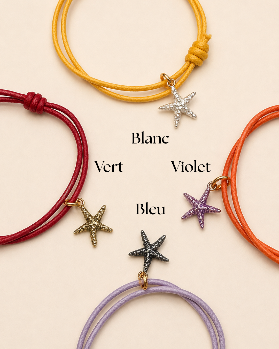 Bracelet étoile de mer coloré