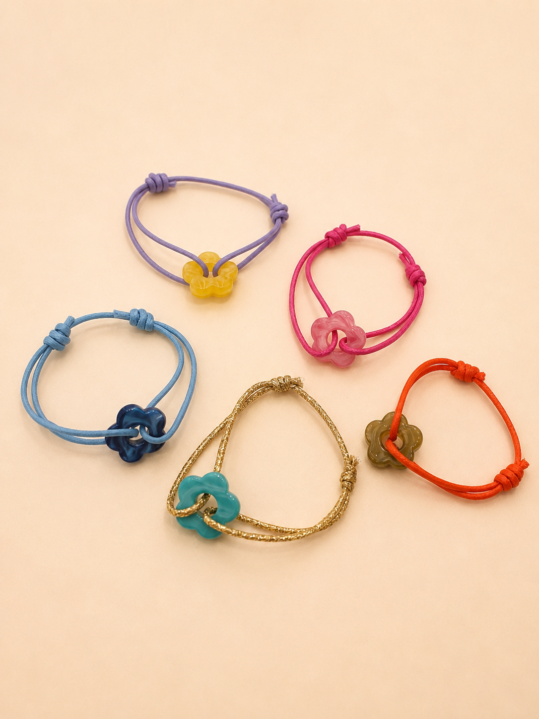 Bracelet fleur colorée