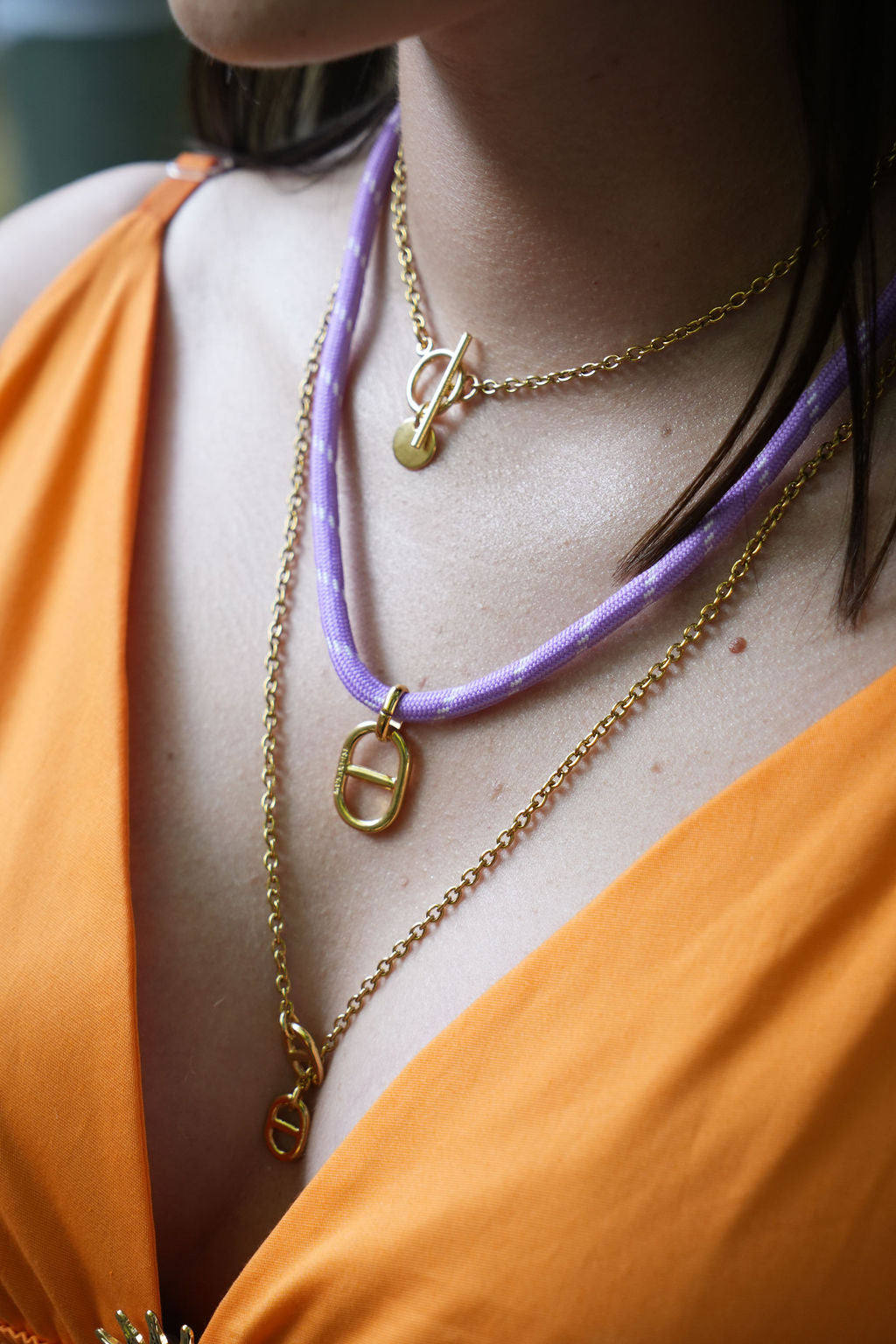 Collier cordage maille