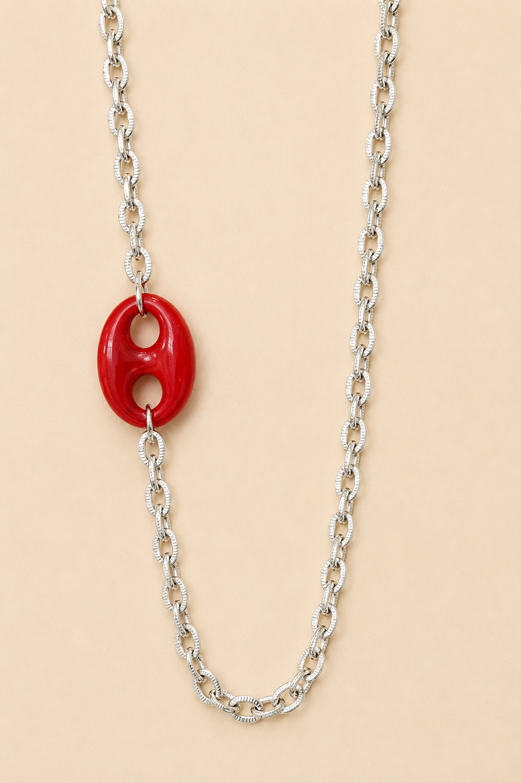 Collier long grain de café coloré