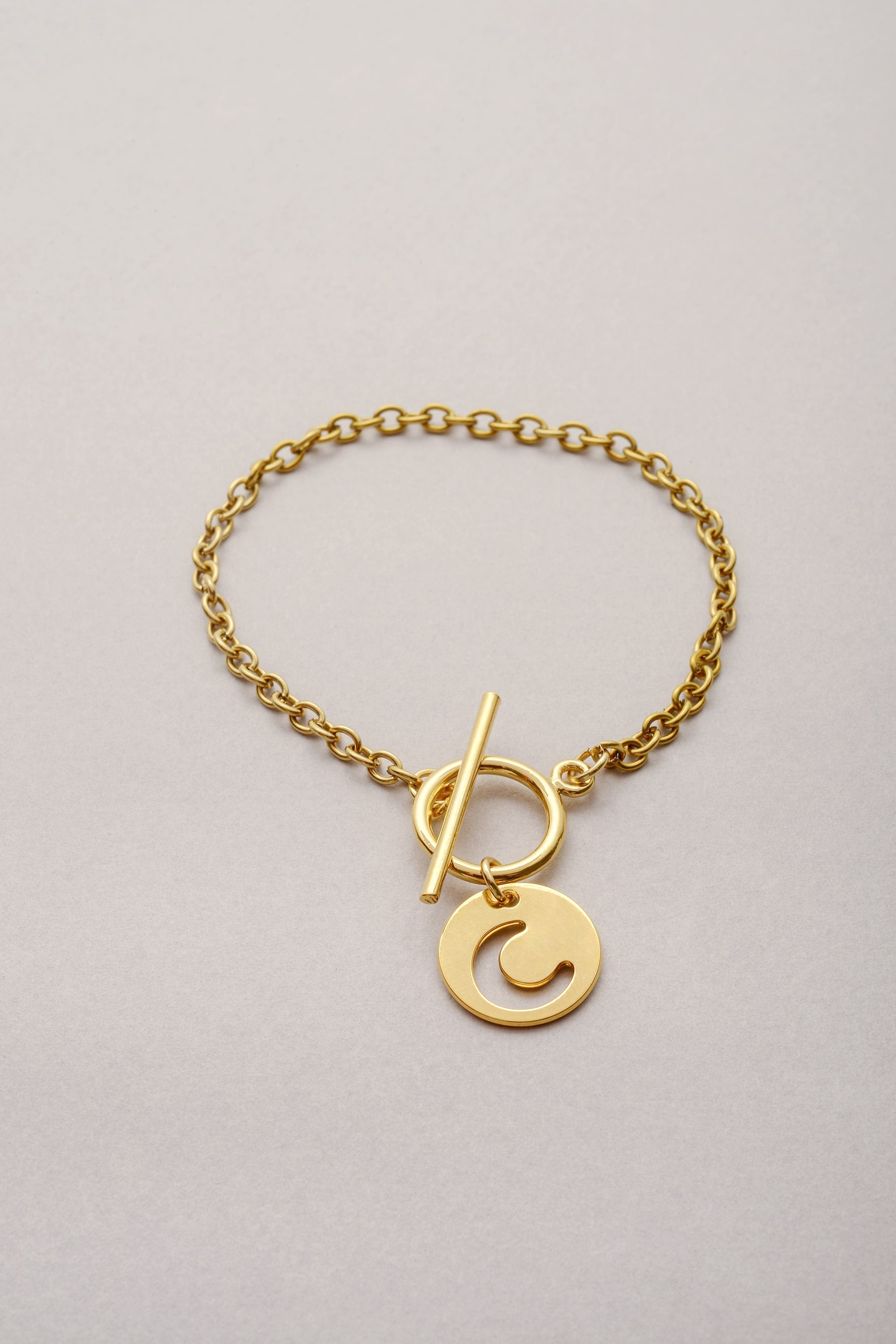 Bracelet Chaîne fine médaille Lune Doré "Lou"