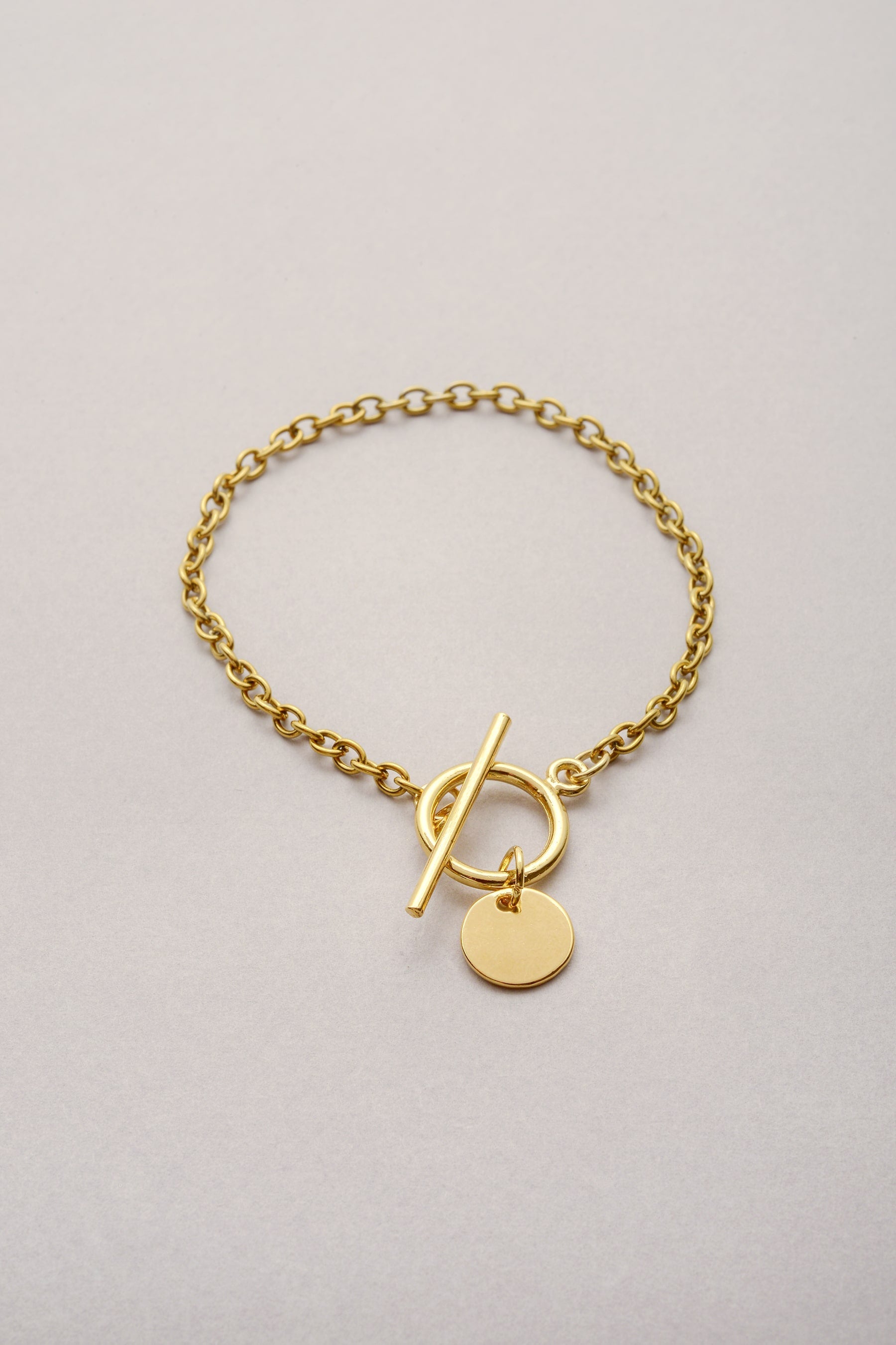 Bracelet chaîne fine Médaille Doré "Lou"