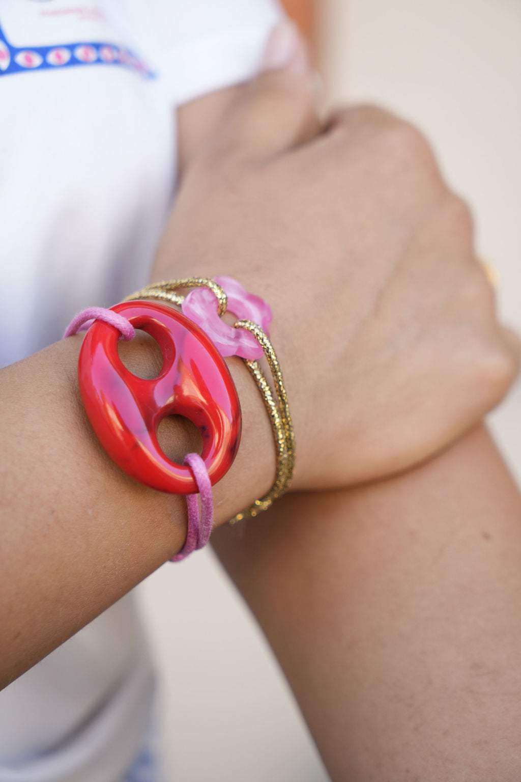 Bracelet fleur colorée