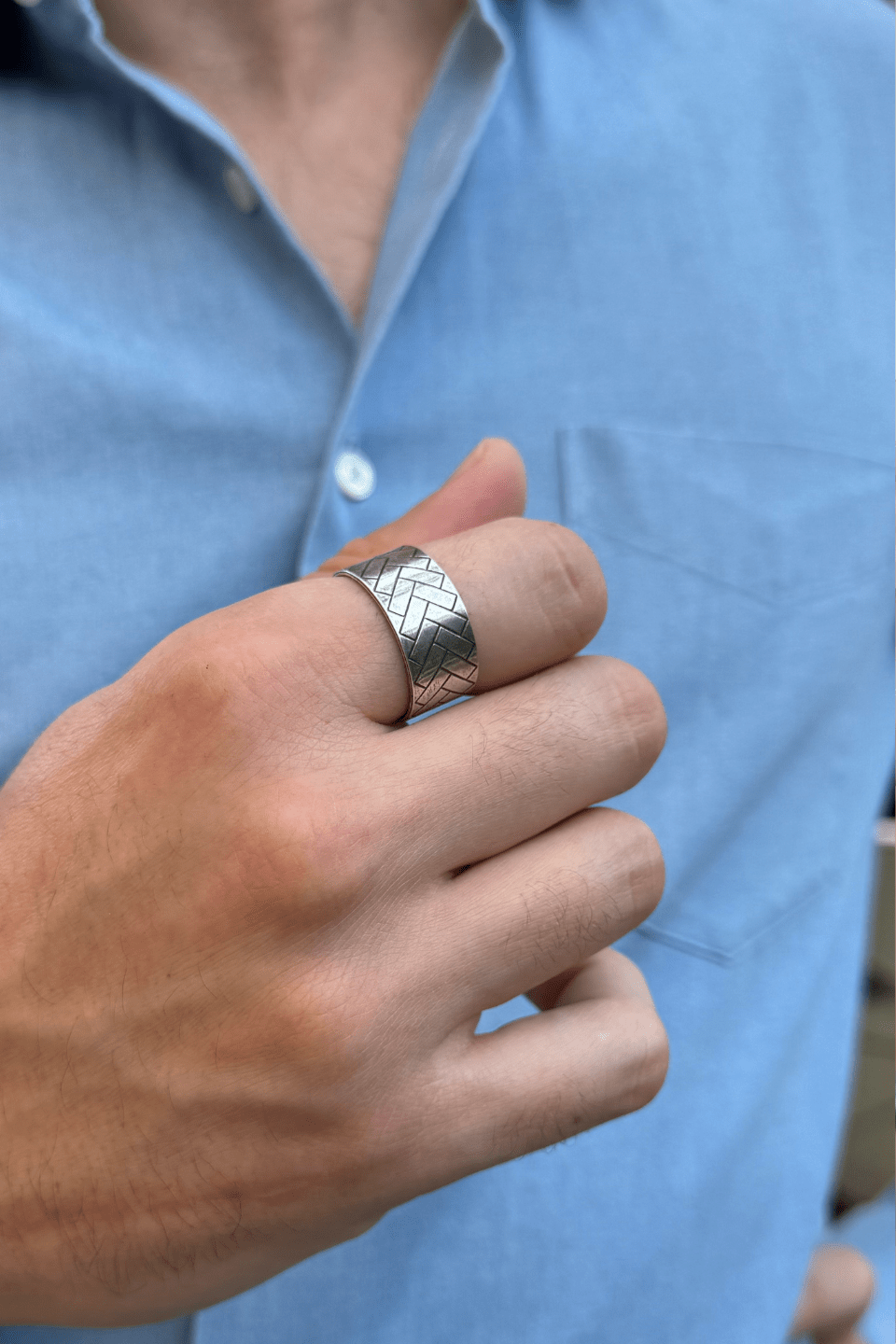 Bague pour homme ajustable. 