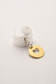 Bague médaille Coeur dorée et argentée