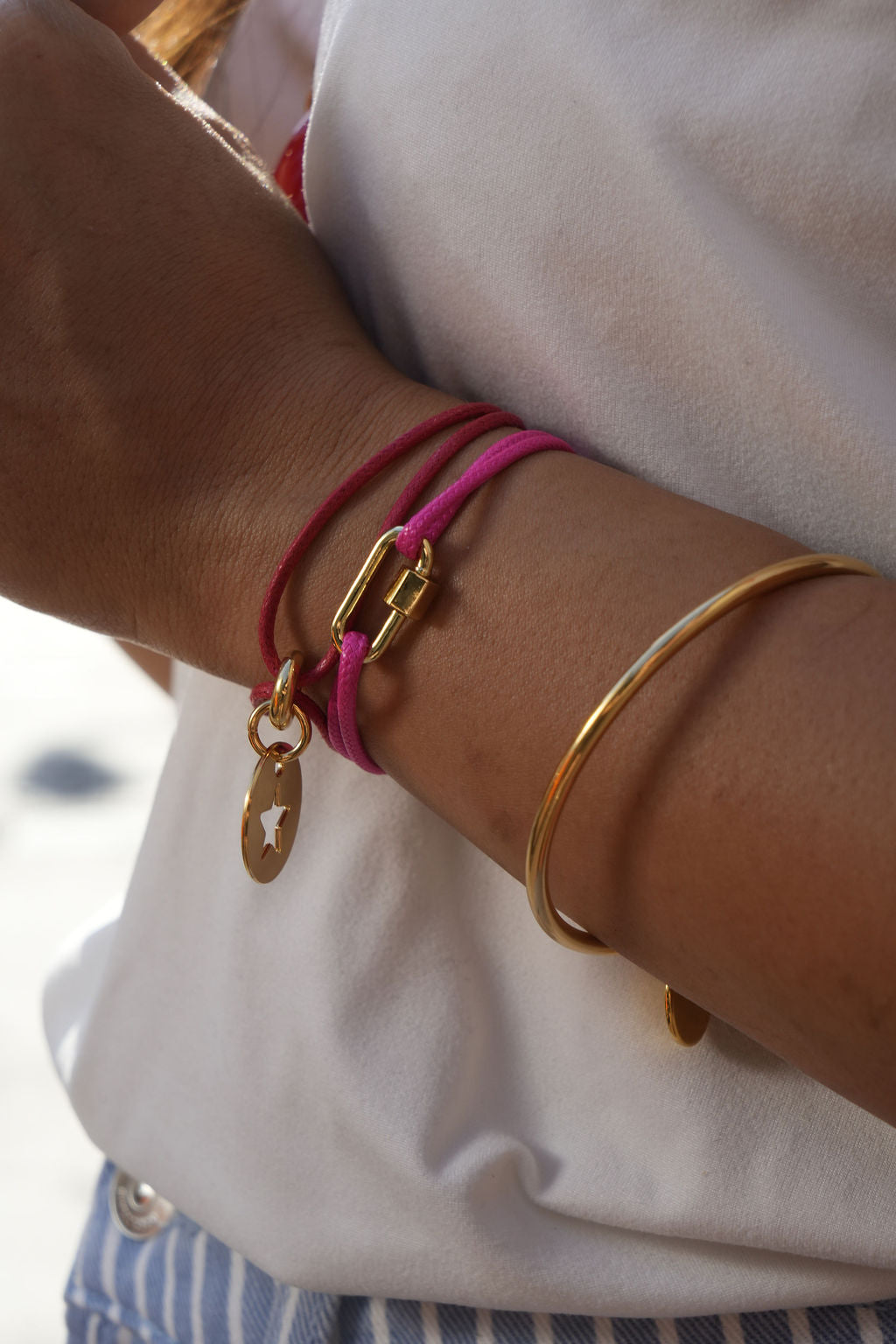 Bracelet mousqueton doré
