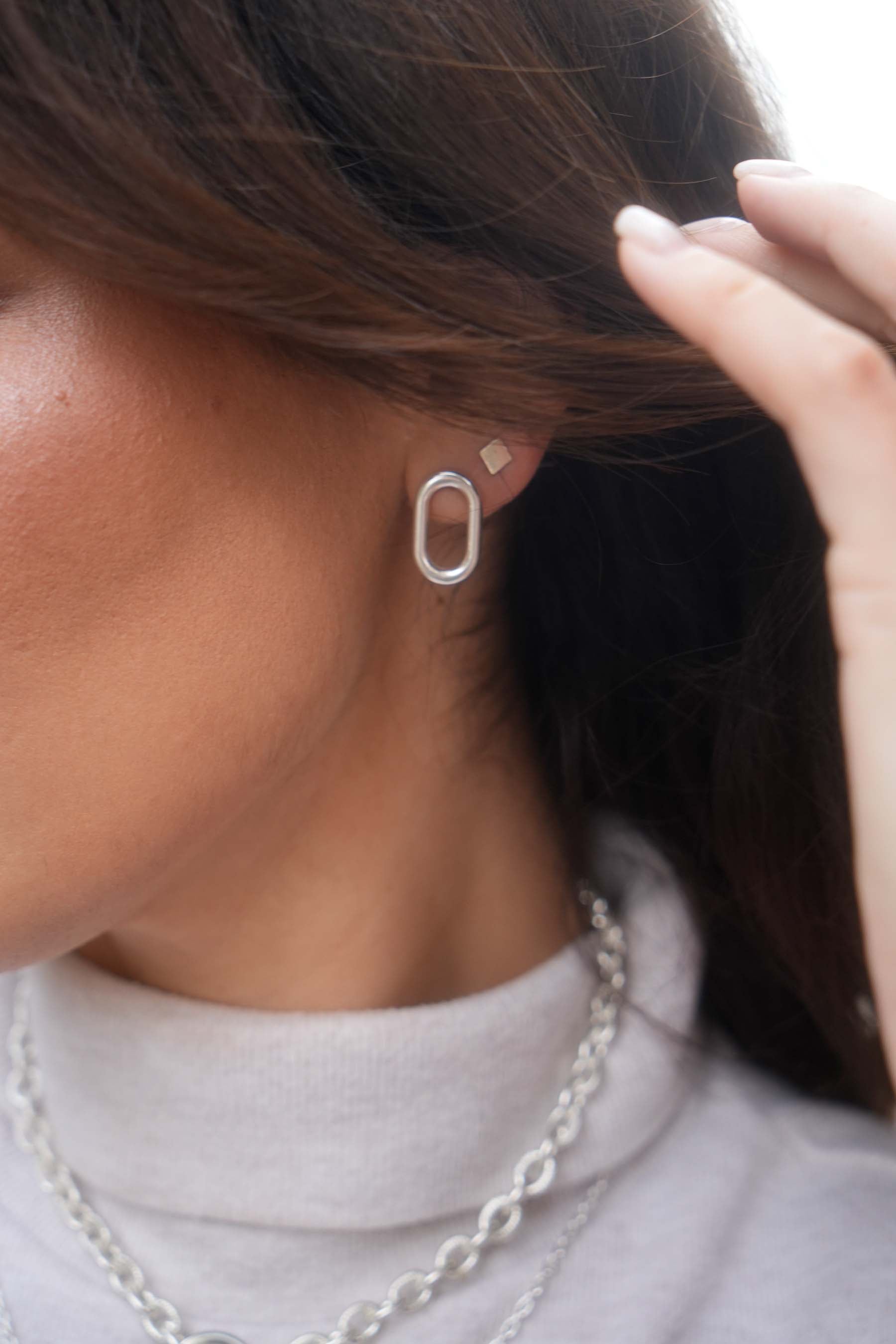 Boucles d'oreilles Ava argentées