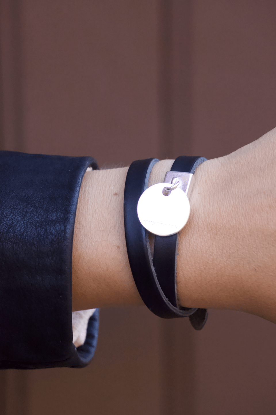 Bracelet Cuir Pendentif Médaille