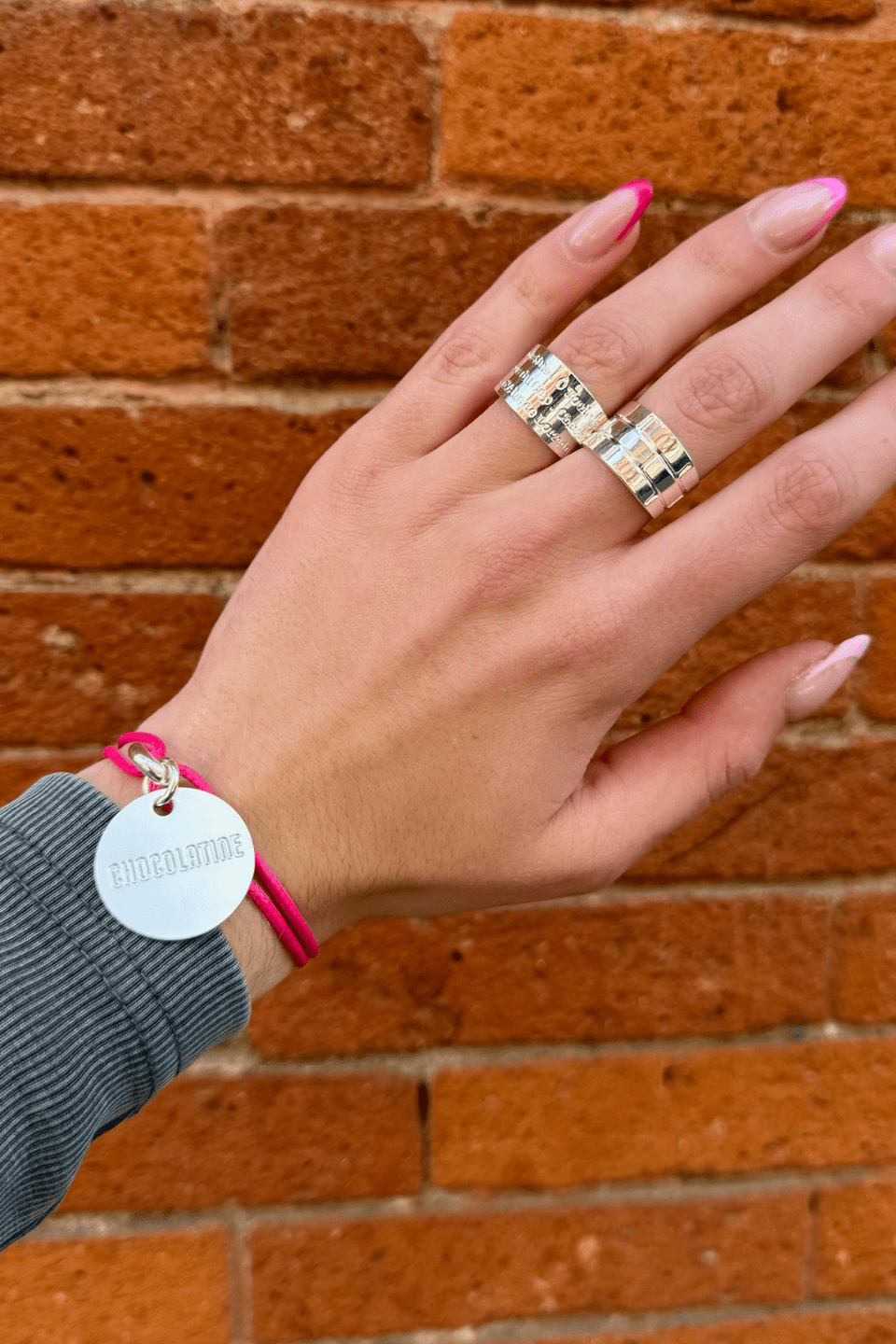 Bagues argentée Briques