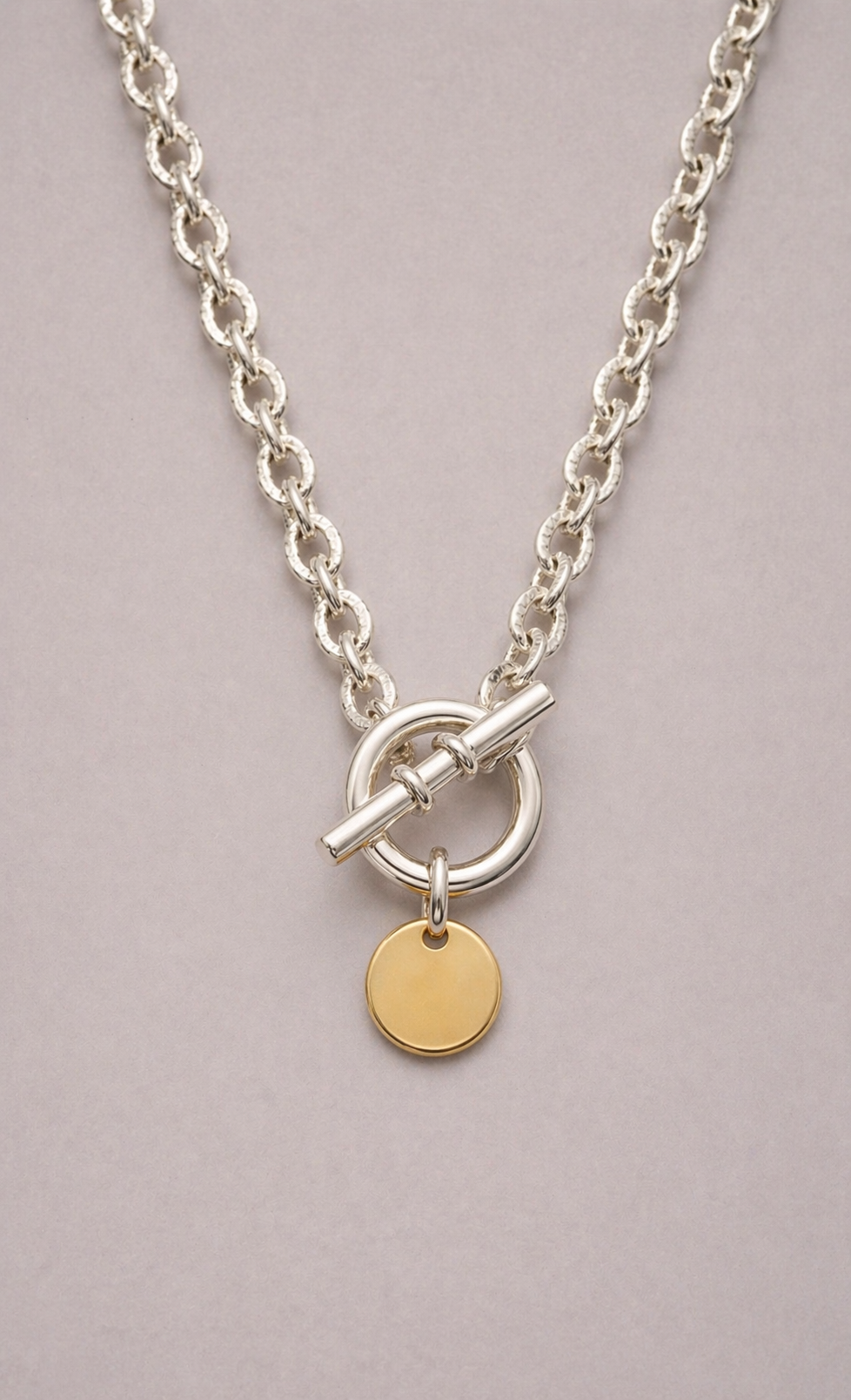 Collier Scarlett médaille doré argenté