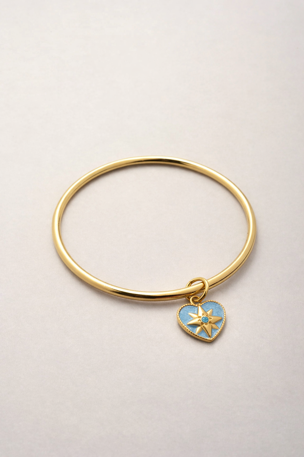 Jonc pendentif Coeur strass doré