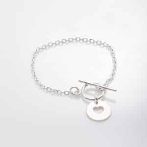 Bracelet chaîne fine pendentif coeur