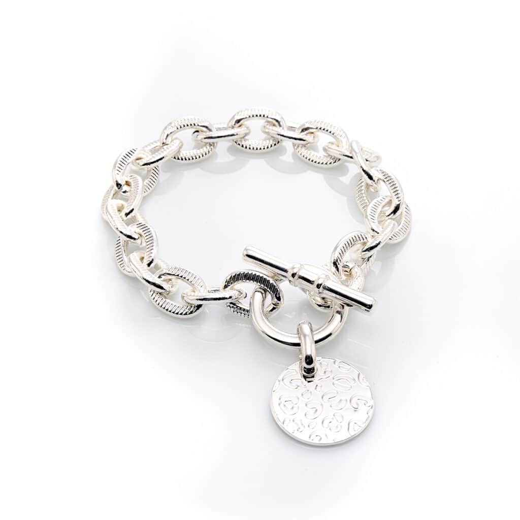 Bracelet chaîne médaille léopard