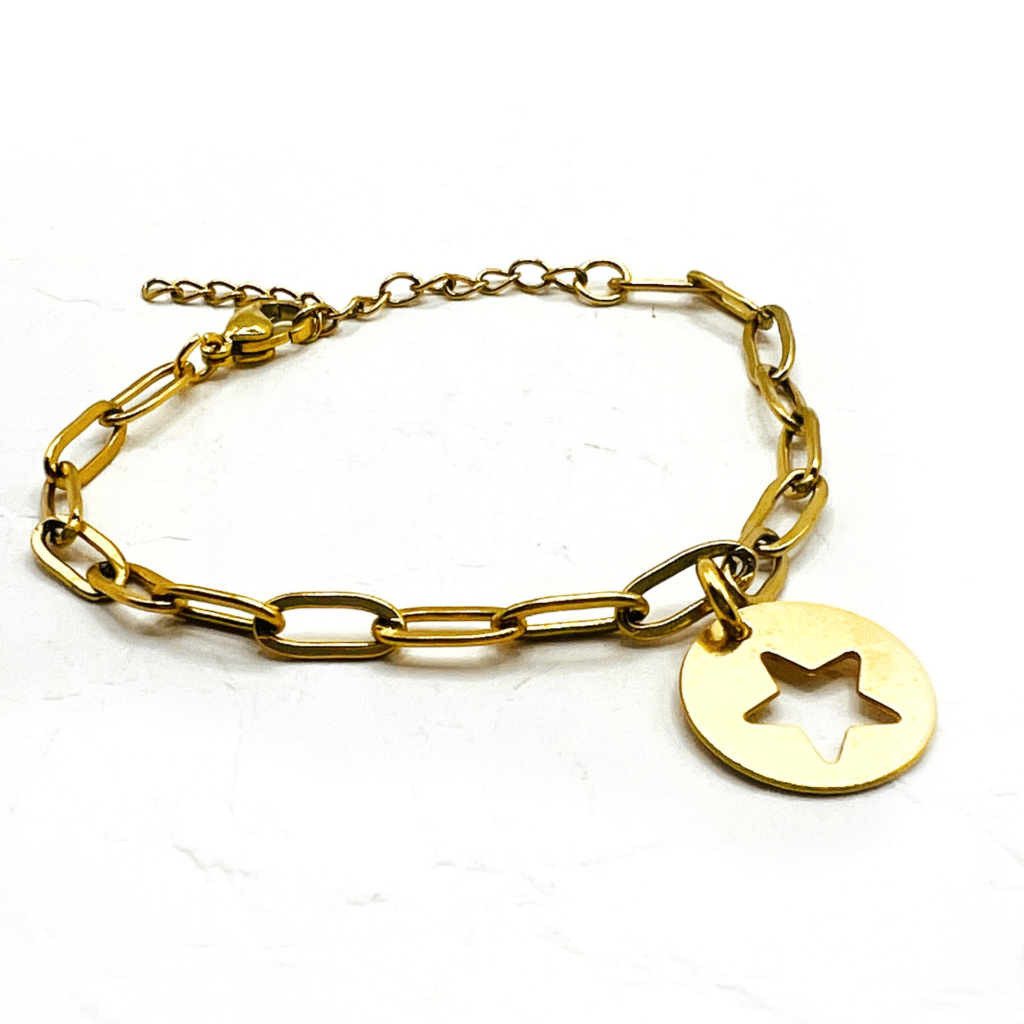 Bracelet chaîne maillons étoile