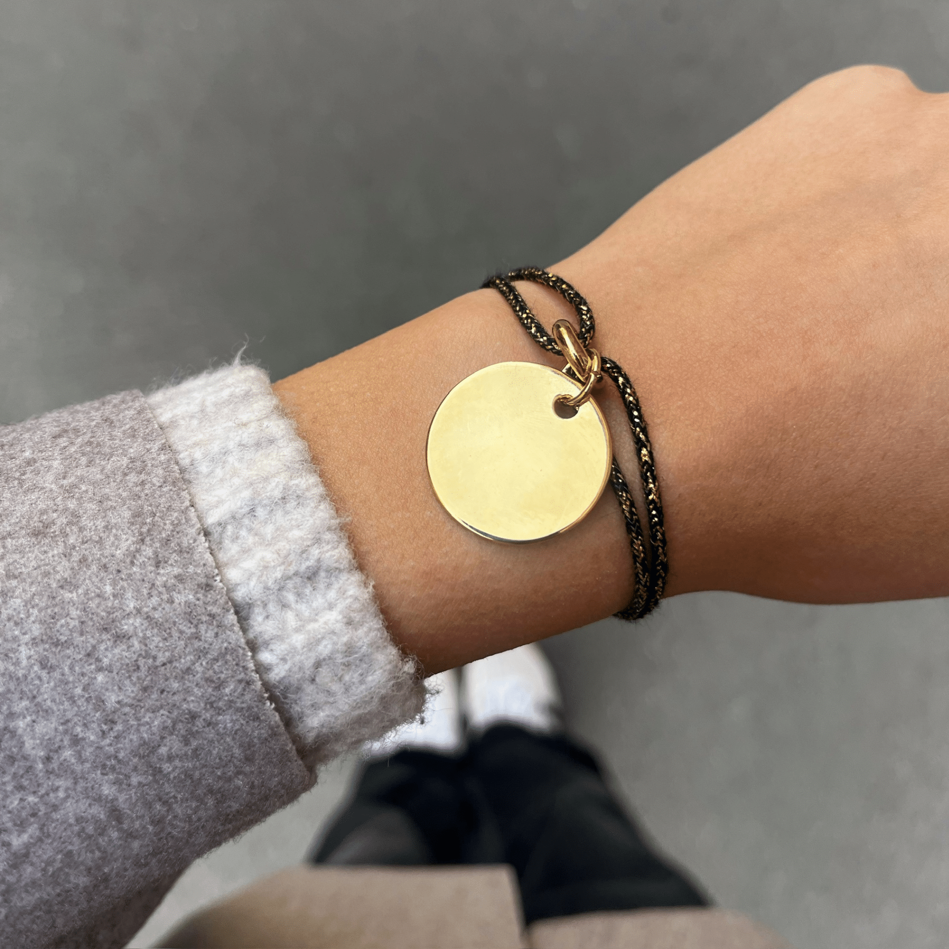 Bracelet médaille doré