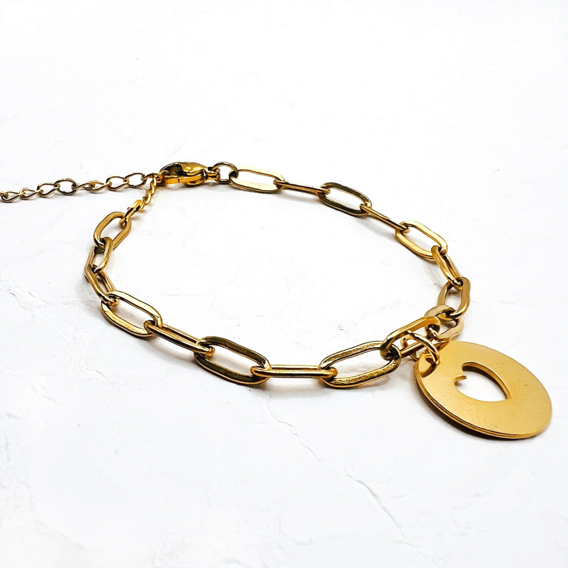 Bracelet maillons avec pendentif coeur