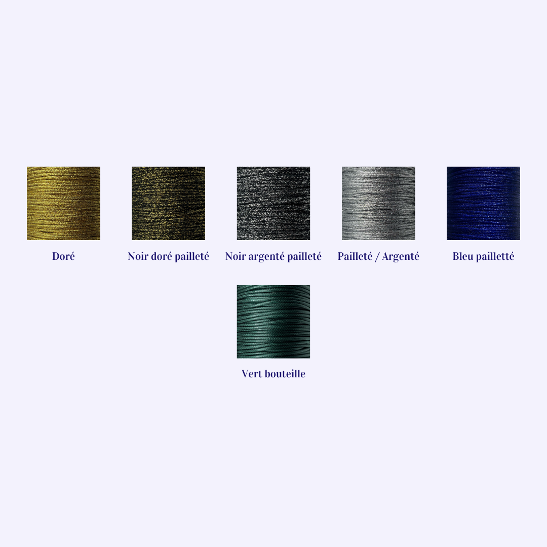 Présentation couleurs de cordons épais