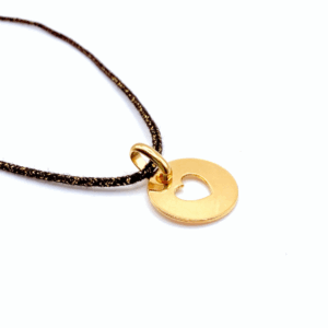 Collier pendant coeur doré