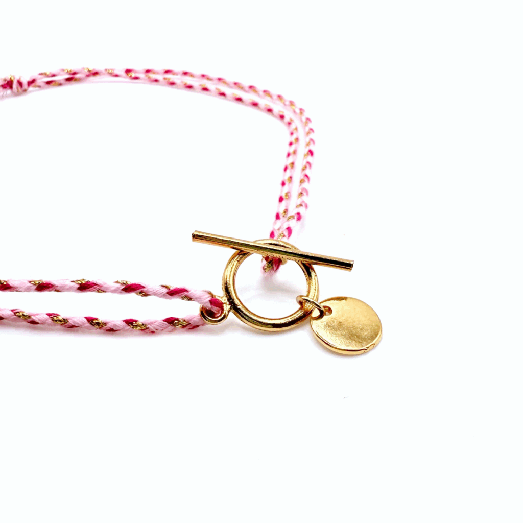 Collier lou doré médaille tressé