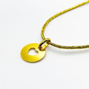 Collier pendant coeur doré cordon doré