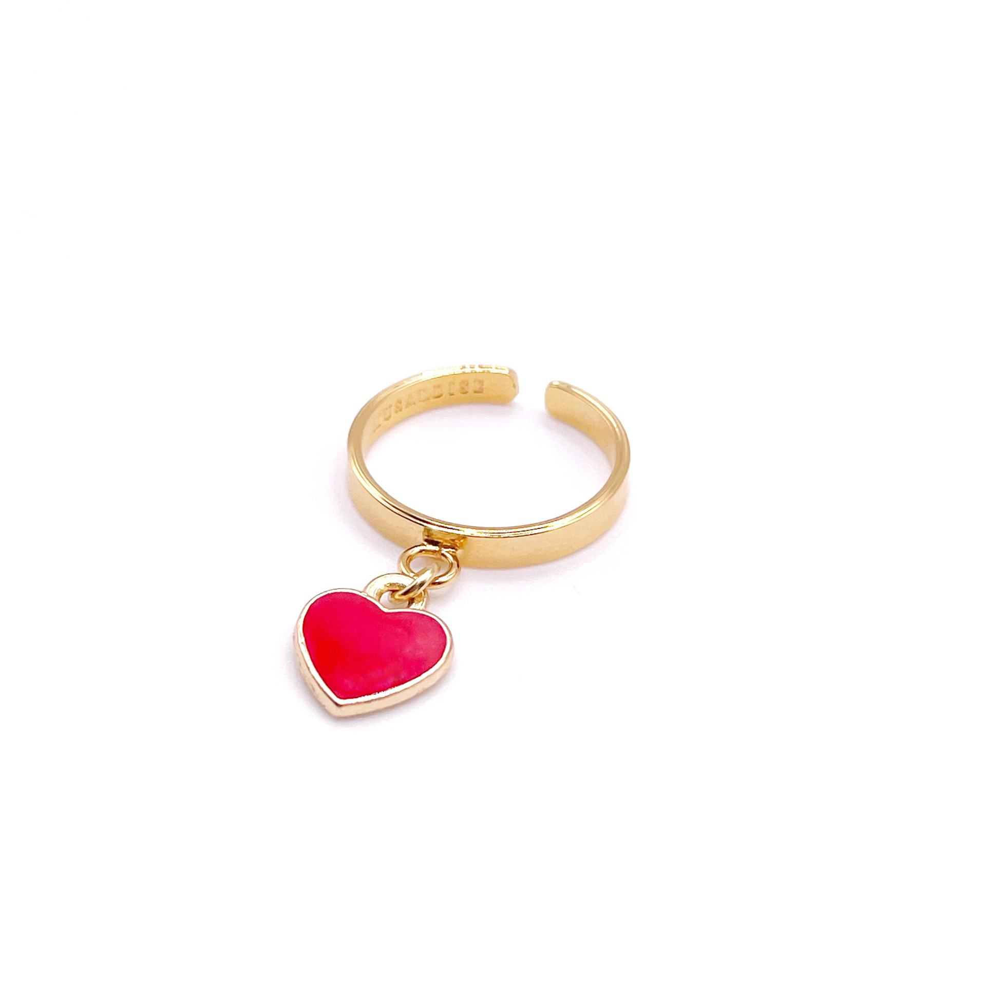 Bague coeur coloré