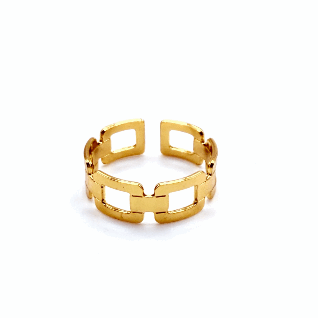 Bague amarrage dorée ajustable et fabriquée en France.
