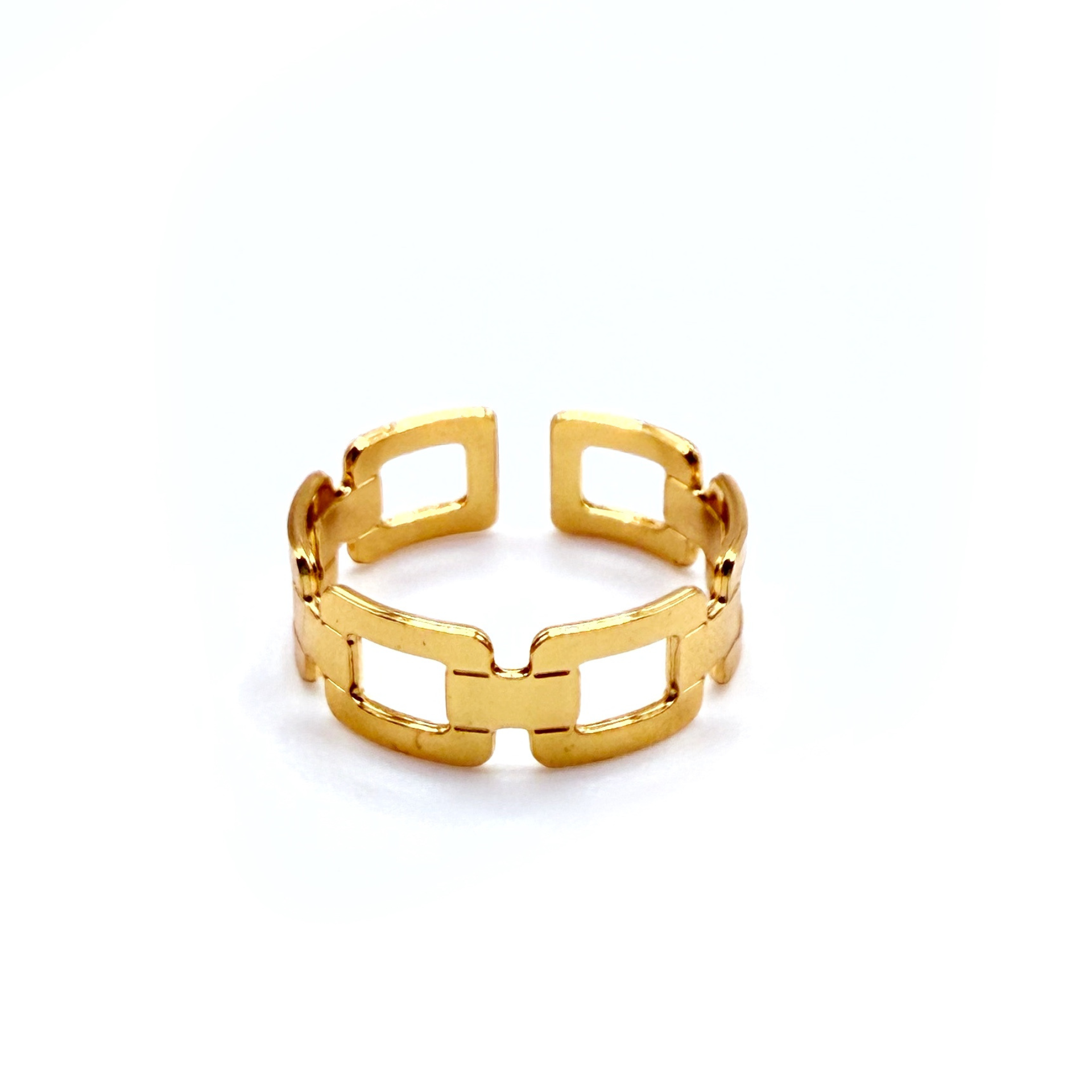 Bague amarrage dorée ajustable et fabriquée en France.