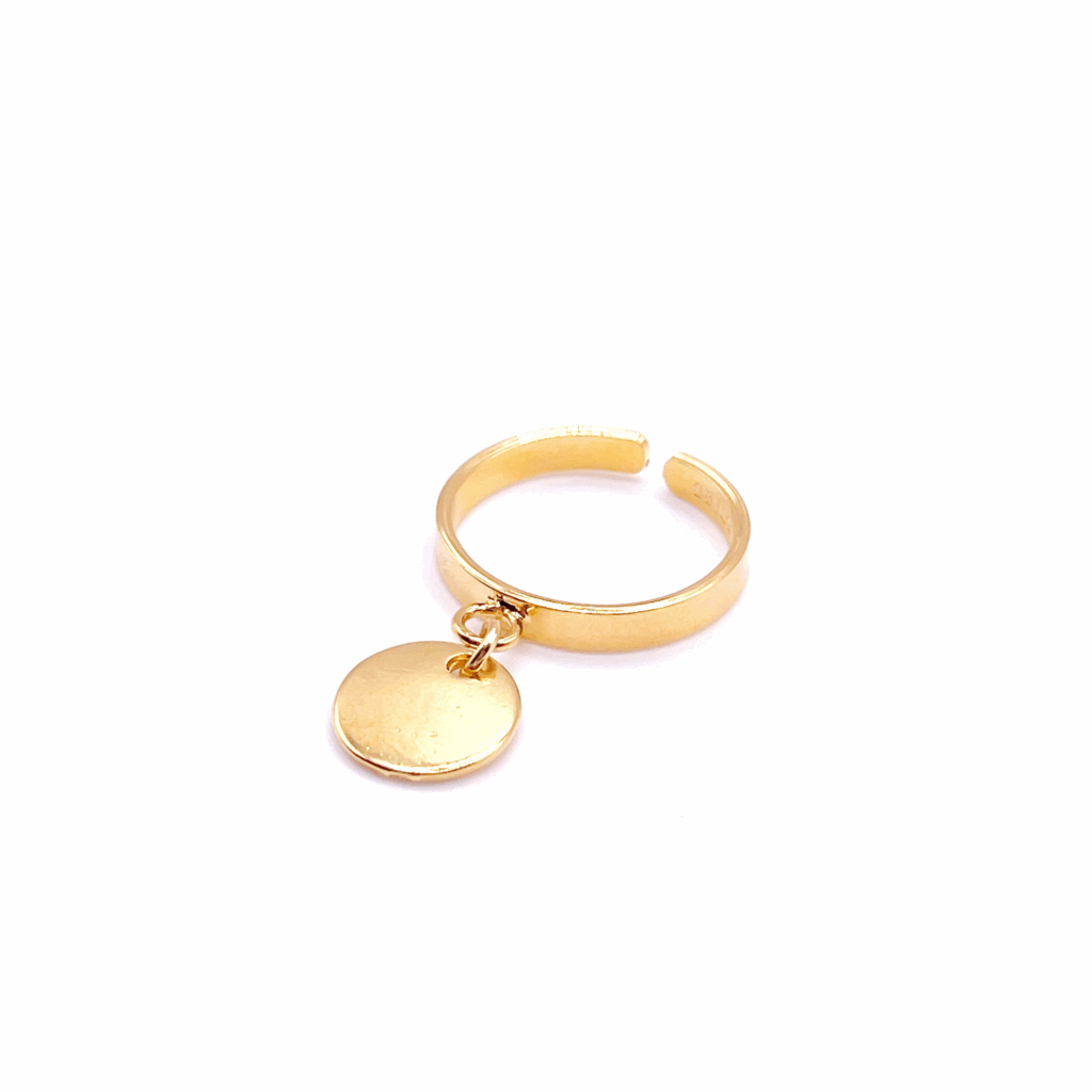 Bague dorée médaille ajustable