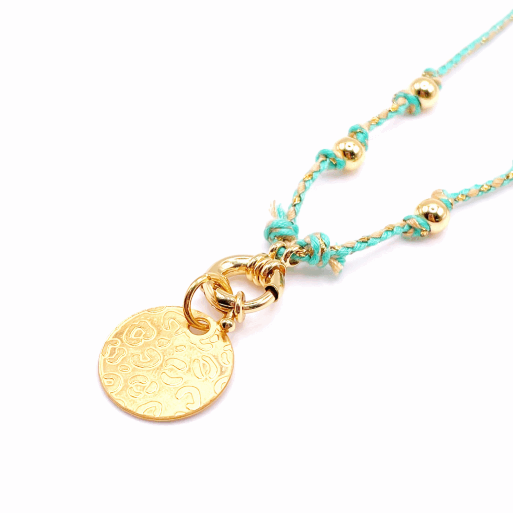 Collier léopard tressé