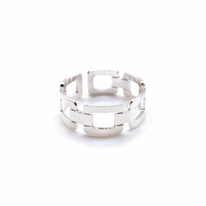 Bague Amarrage argentée, ajustable et fabriquée en France.