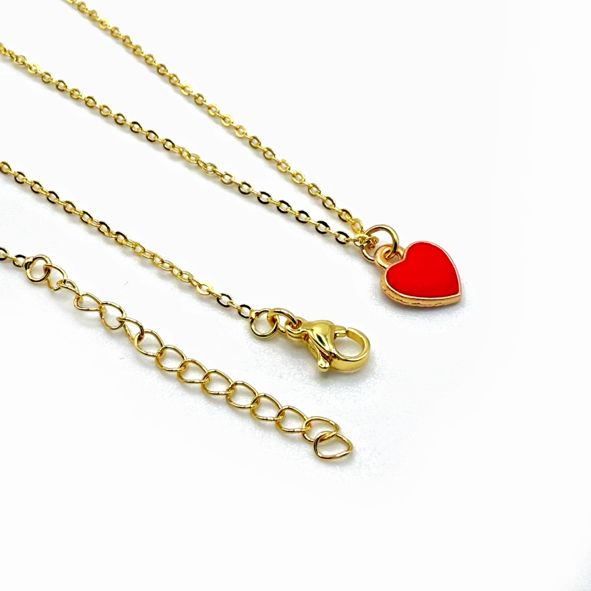 Collier chaîne pendentif coeur coloré